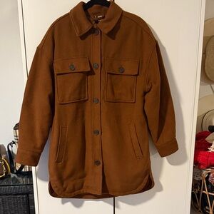 H&M / Brown Quilted Lined Shirt Jacket